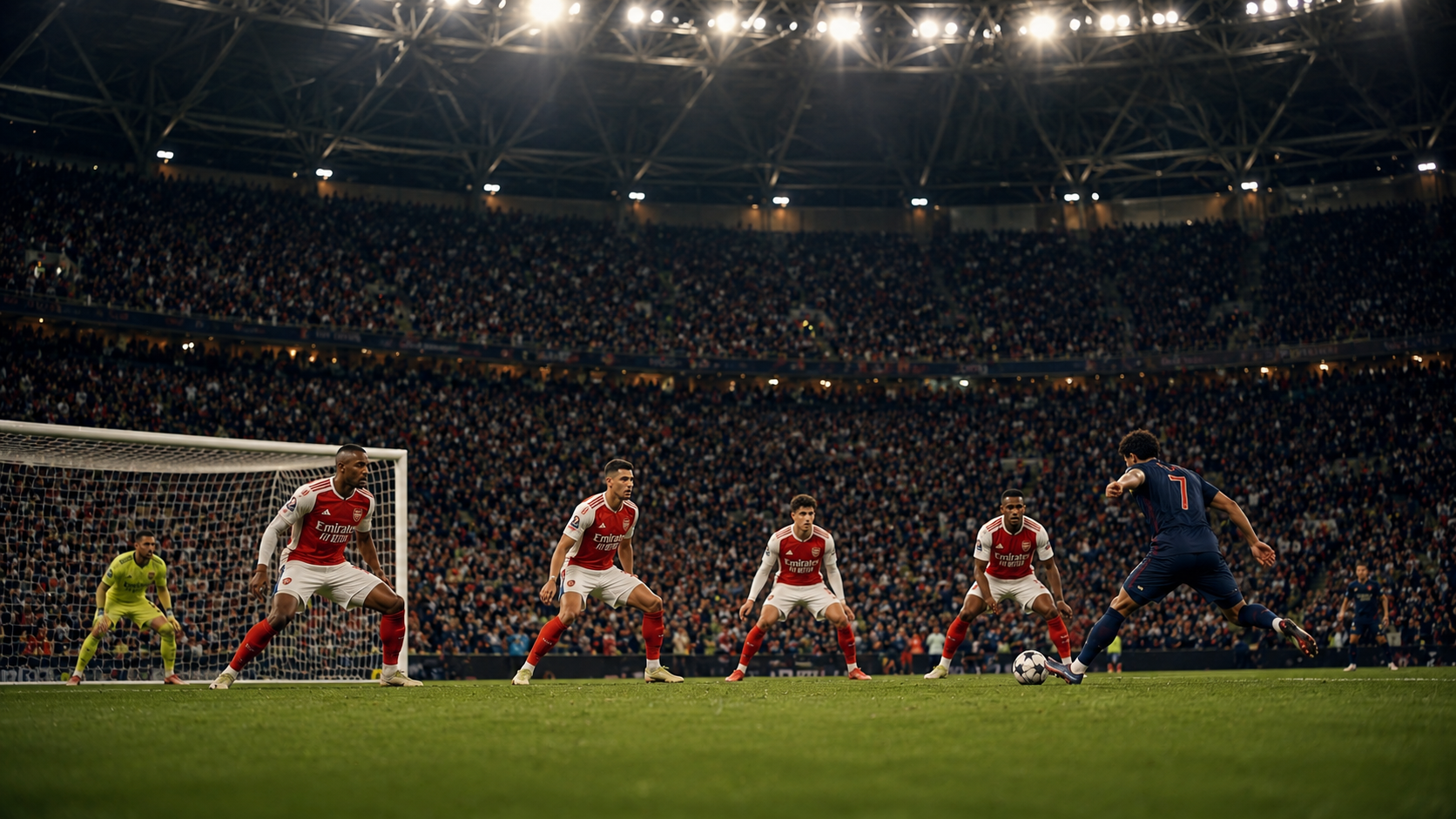 Arsenal's defensive line holds at the Puskás Aréna